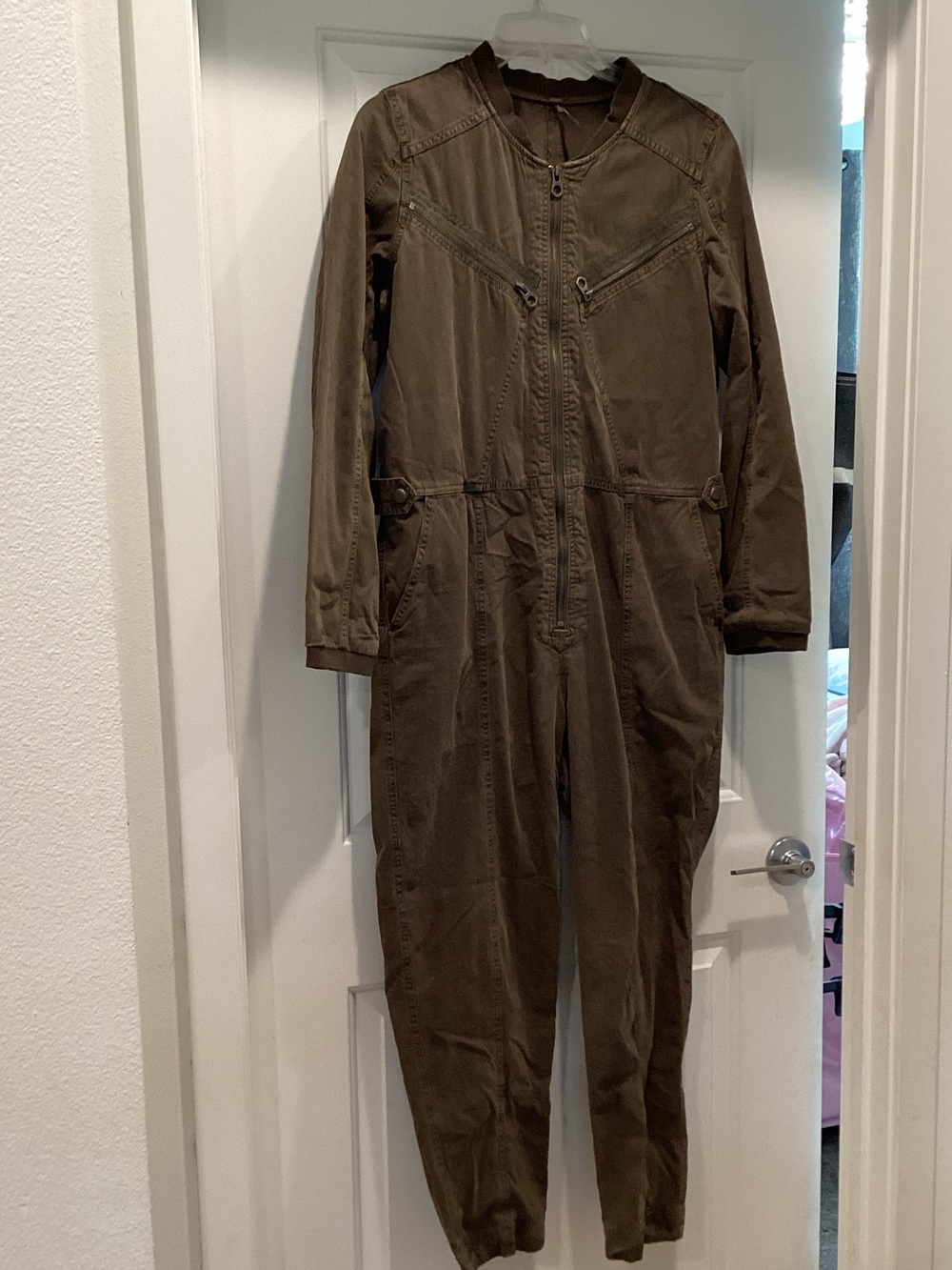 Free People Olive Green Utility Jumpsuit